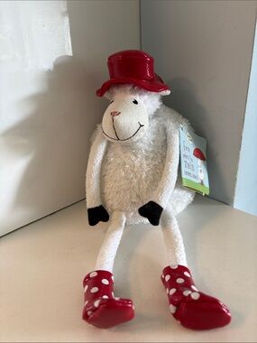 Vintage 2000s Dayspring Hallmark Really Wooly Plush Sheep ‘Flora’ in Rain Gear